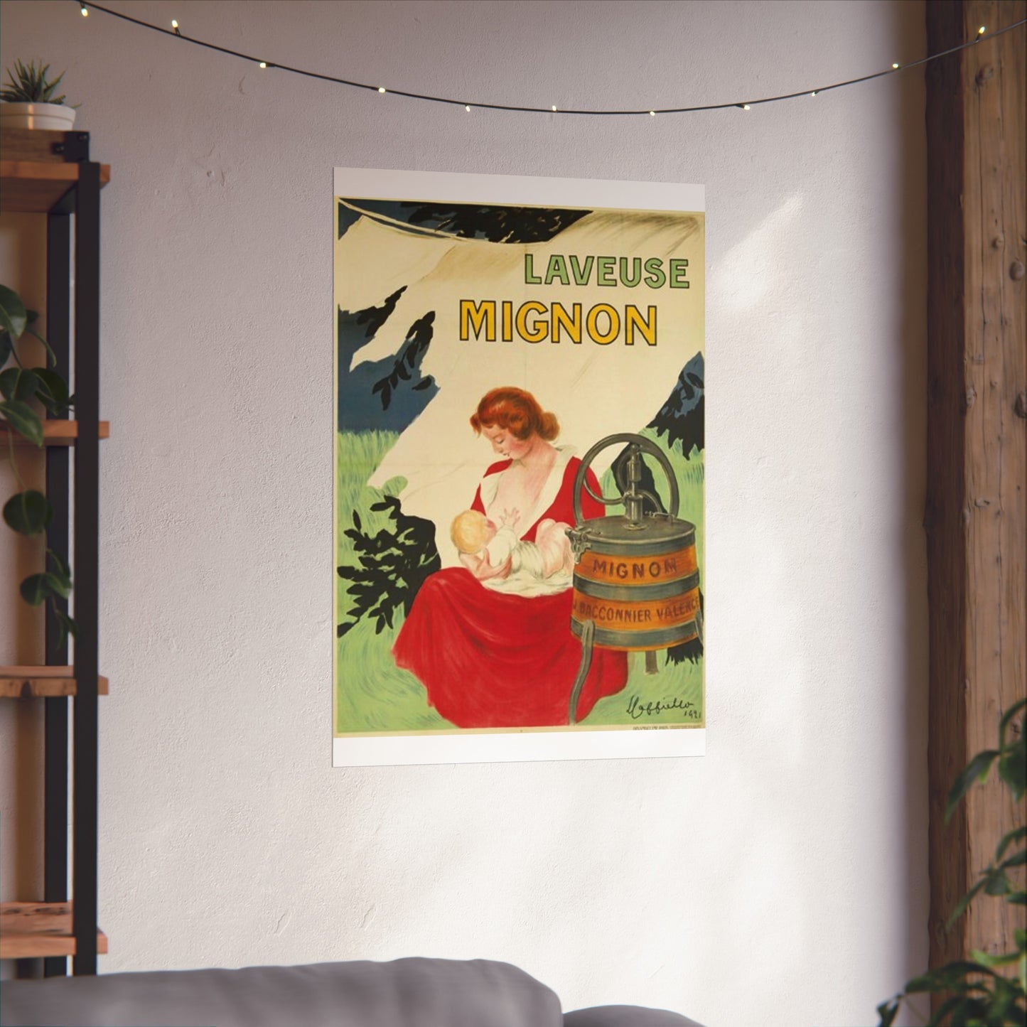 Affiche Laveuse Mignon - Art nouveau public domain image High Quality Matte Wall Art Poster for Home, Office, Classroom