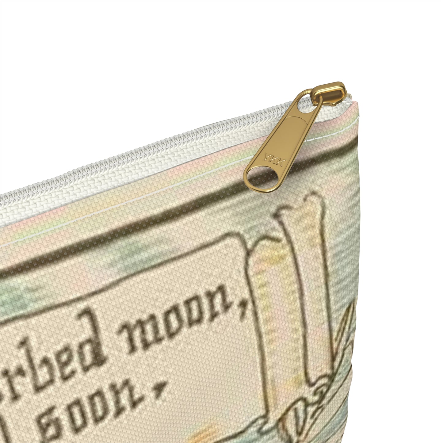 Beneath the summer full-orbed moon, ruddy & gold that rose full soon." Large Organizer Pouch with Black Zipper