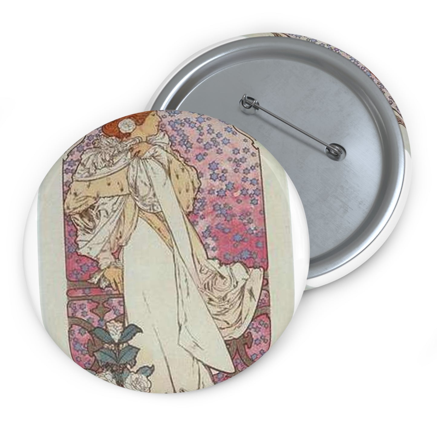 Affiche pour le Théâtre de la Renaissance, "la Dame aux Camélias". Pin Buttons with Crisp Design