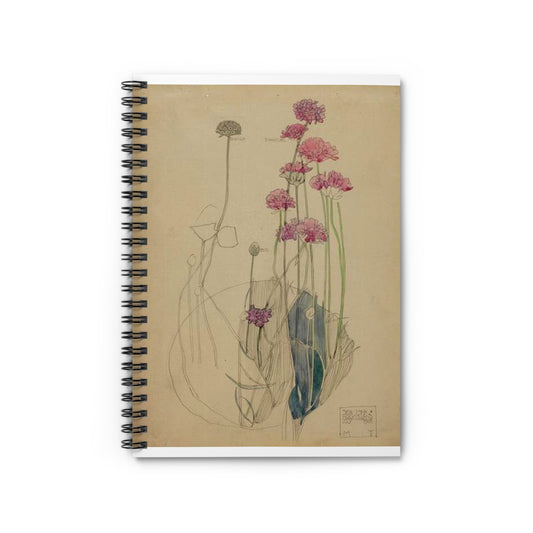 Sea Pink - Holy Island - Charles Rennie Mackintosh - 1901 Spiral Bound Ruled Notebook with Printed Cover