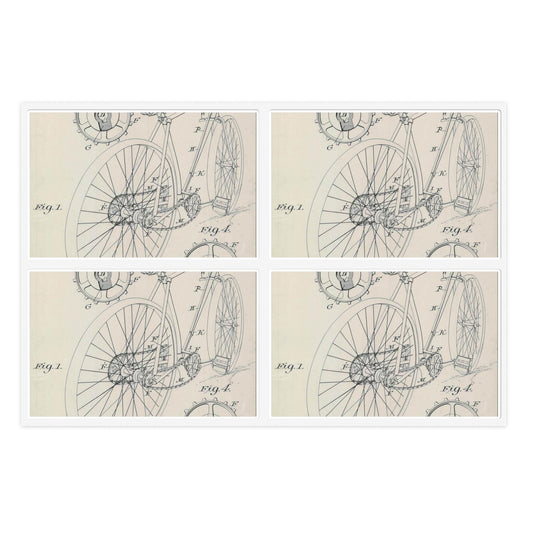Patent drawing - for J. J. Hentz' Bicycle Public domain  image Laminated UV Protective Vinyl Stickers