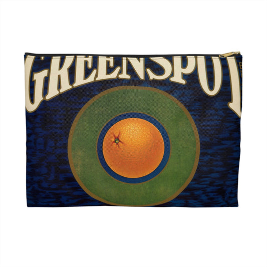 Greenspot Brand: Gold Buckle Association, East Highlands, California Large Organizer Pouch with Black Zipper