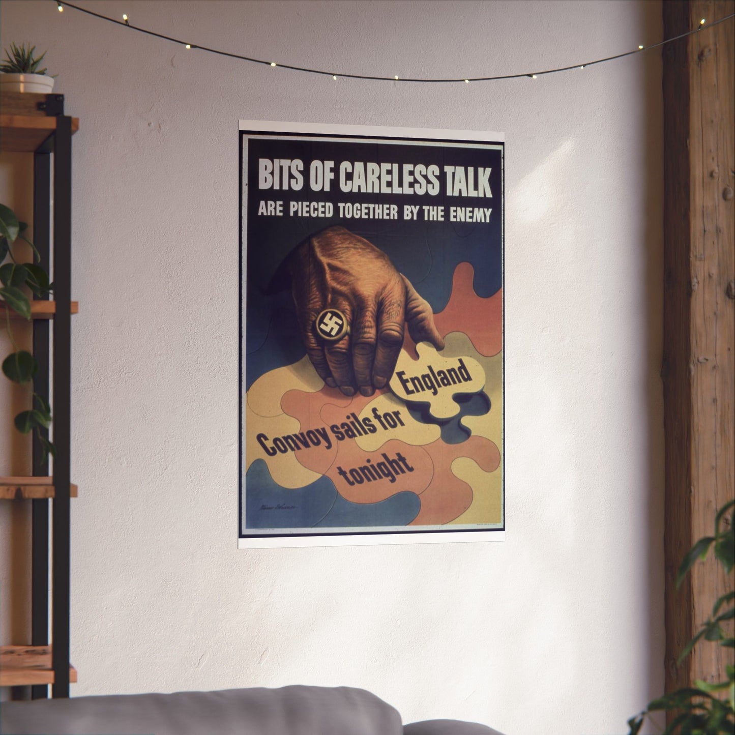 "Bits of careless talk are pieced together by the enemy" - NARA - 513972 High Quality Matte Wall Art Poster for Home, Office, Classroom