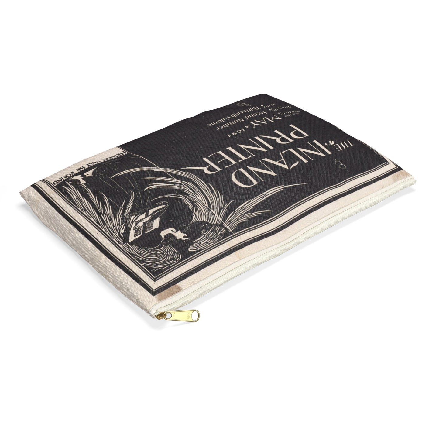 Poster - The inland printer, May 1894 - Public domain lithograph Large Organizer Pouch with Black Zipper
