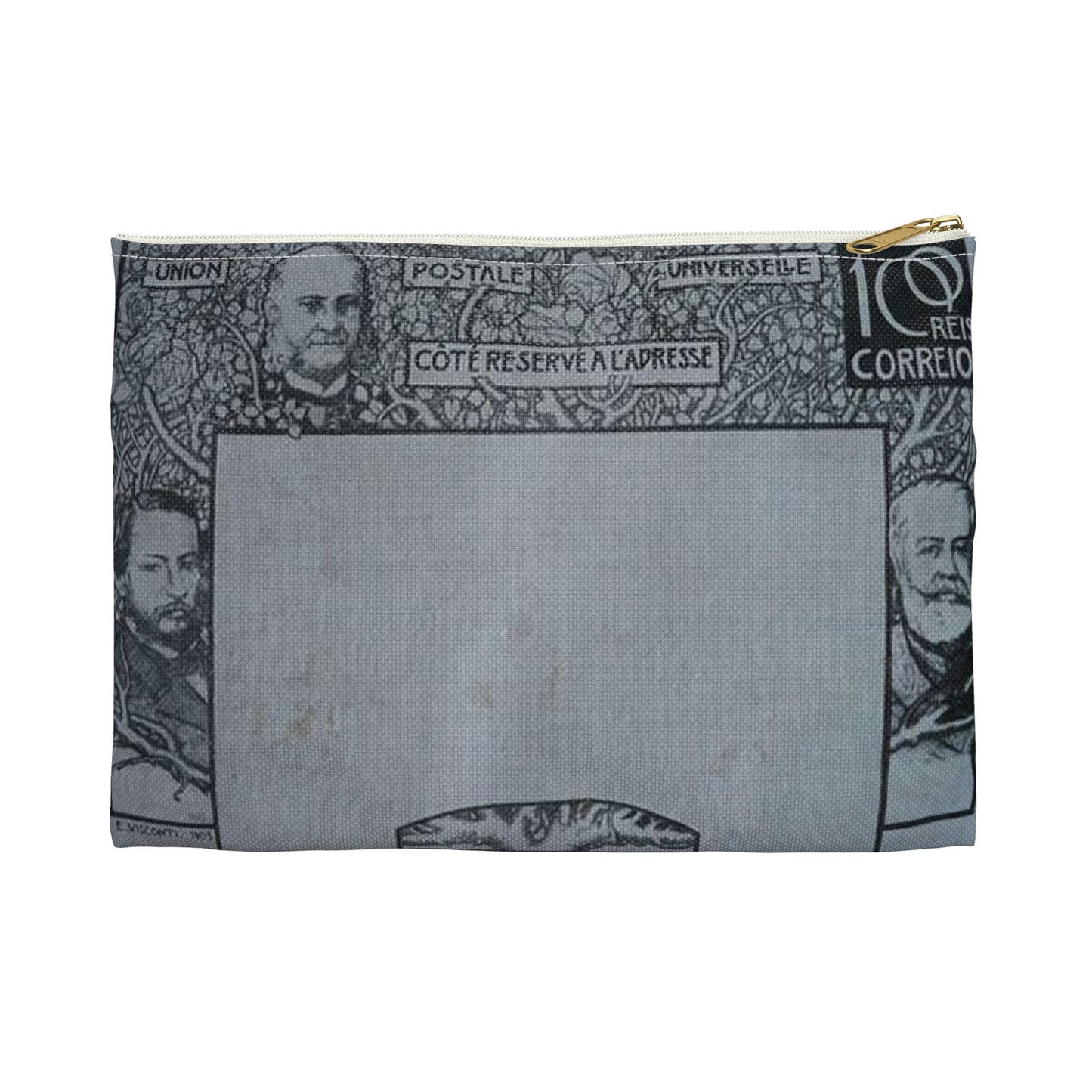 EliseuVisconti-D857-Bilhete postal para o exterior – A Evolução Histórica do Brasil – Projeto para bilhete postal integrante da coleção vencedora do Concurso dos Correios de 1904 Large Organizer Pouch with Black Zipper