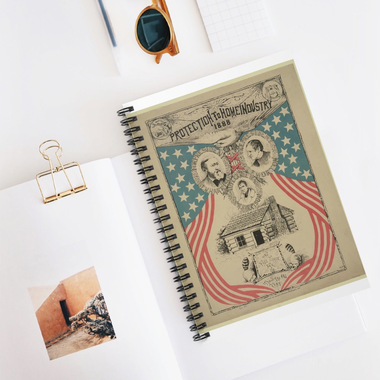 Protection to home industry 1888 / CK 88. Spiral Bound Ruled Notebook with Printed Cover