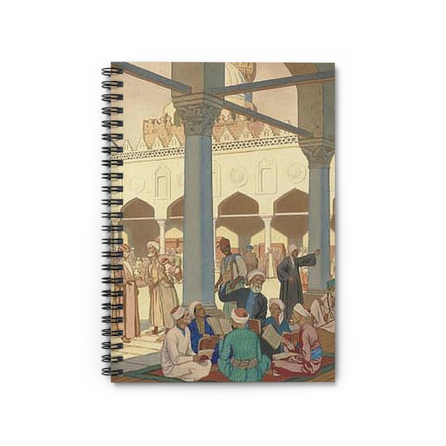 Ivan Bilibin - courtyard-of-al-azhar-mosque-and-university-complex-in-cairo-19001 Spiral Bound Ruled Notebook with Printed Cover