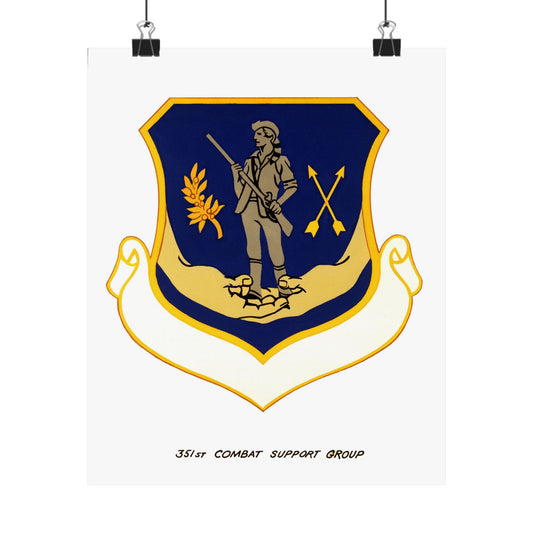 Official emblem for the 351st Combat Support Group High Quality Matte Wall Art Poster for Home, Office, Classroom