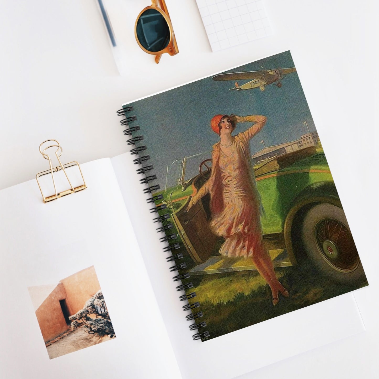 On Time, painting by Edward Mason Eggleston Spiral Bound Ruled Notebook with Printed Cover