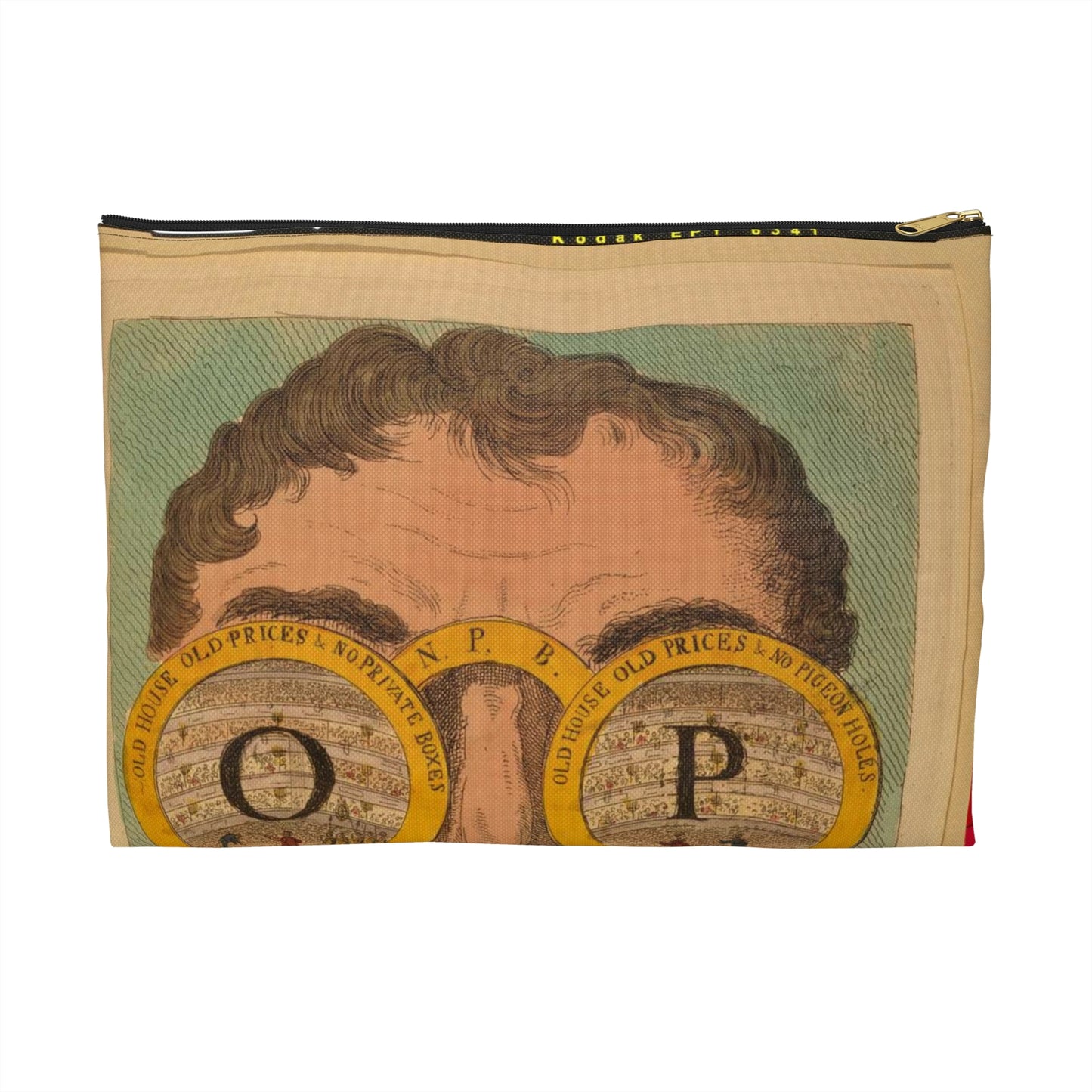 The OP spectacles / Cruikshank del., British Cartoon Print Large Organizer Pouch with Black Zipper