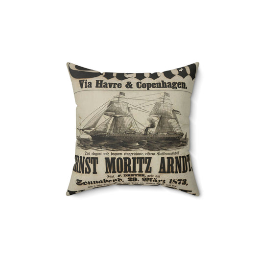 Baltischer Lloyd - dampfschifssabrt nach Stettin via Havre & Copenhagen Decorative Accent Square Pillow