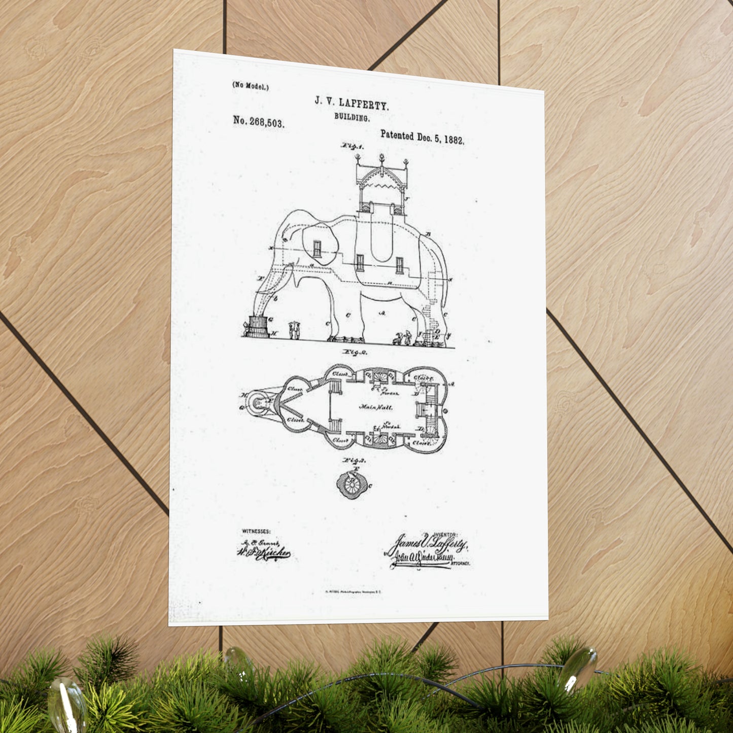 Patent Drawing of Engine - Lucy-USpatent268503 1882 Public domain  image High Quality Matte Wall Art Poster for Home, Office, Classroom