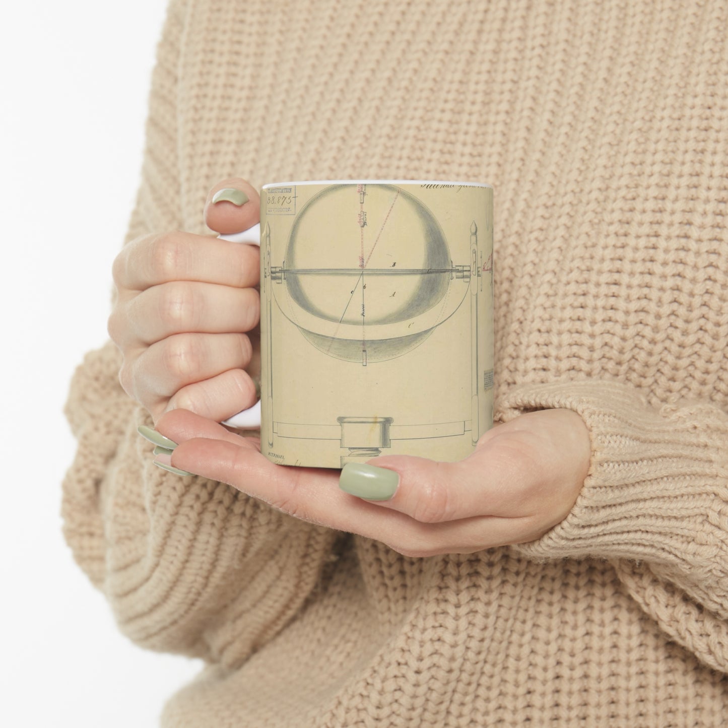 Patent drawing - Drawing of an Improvement in School Globes Public domain  image Beautiful Novelty Ceramic Coffee Mug 11oz