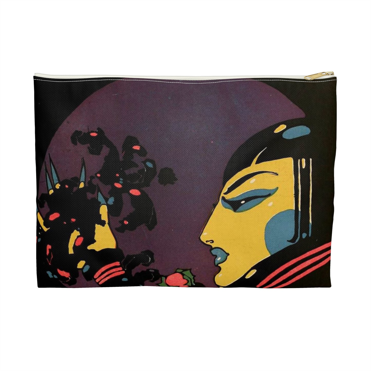 Black Orchids - Vintage movie public domain poster Large Organizer Pouch with Black Zipper