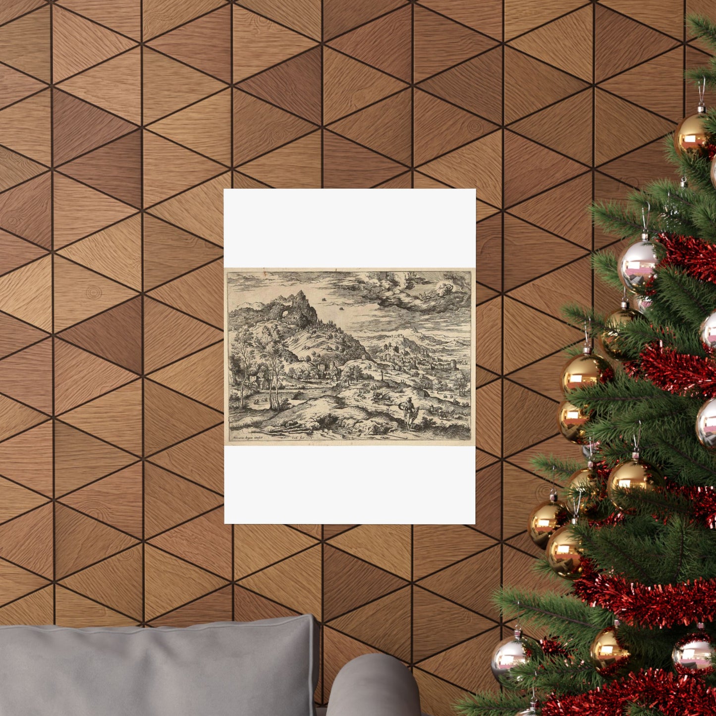 Hieronymus Cock - Mercurius met het hoofd van Argus High Quality Matte Wall Art Poster for Home, Office, Classroom