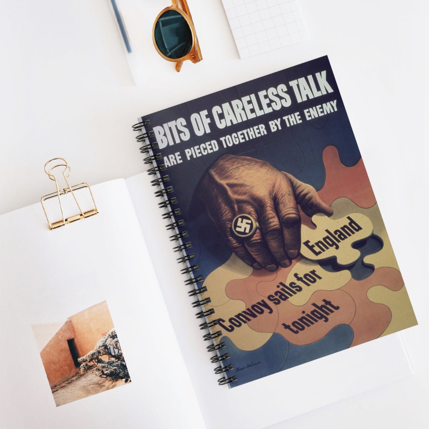 "Bits of careless talk are pieced together by the enemy" - NARA - 513972 Spiral Bound Ruled Notebook with Printed Cover