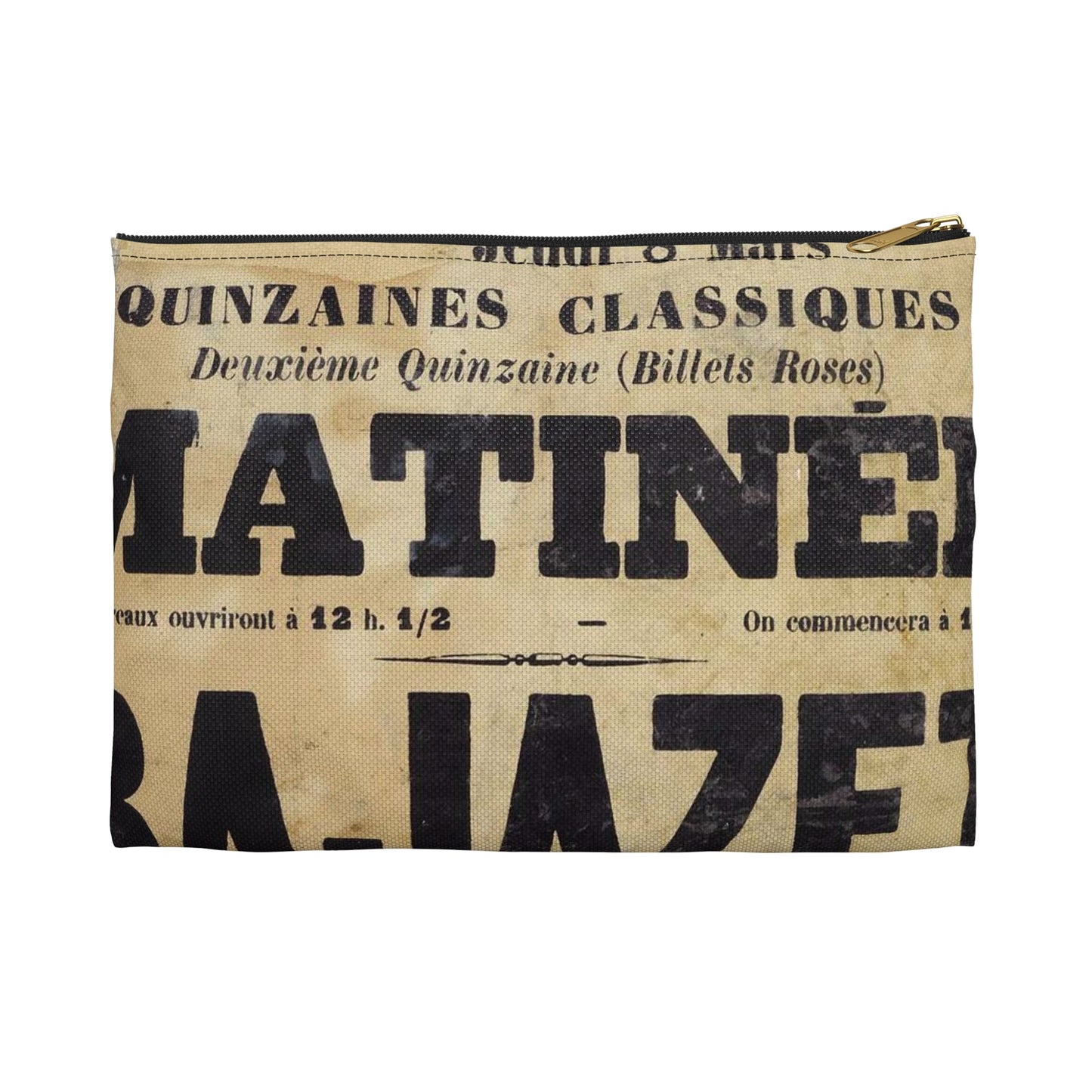 Poster of Bajazet 1900 - A poster advertising a concert in paris Large Organizer Pouch with Black Zipper