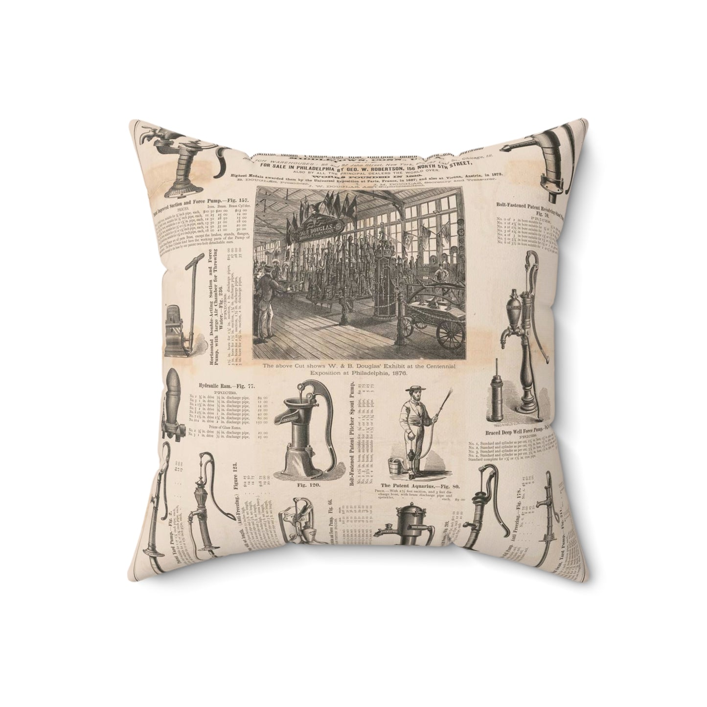 W. & B. Douglas, the oldest and most extensive manufacturers in the world of pumps Decorative Accent Square Pillow