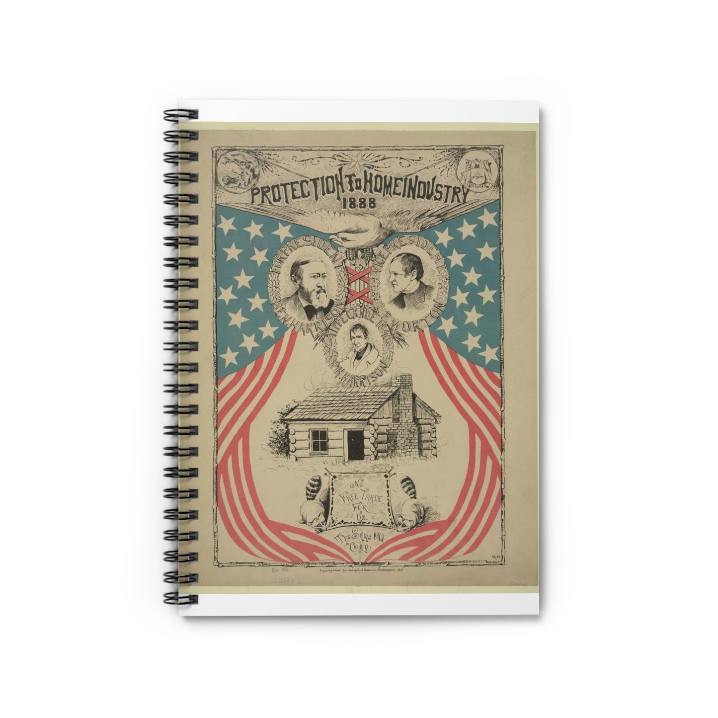 Protection to home industry 1888 / CK 88. Spiral Bound Ruled Notebook with Printed Cover
