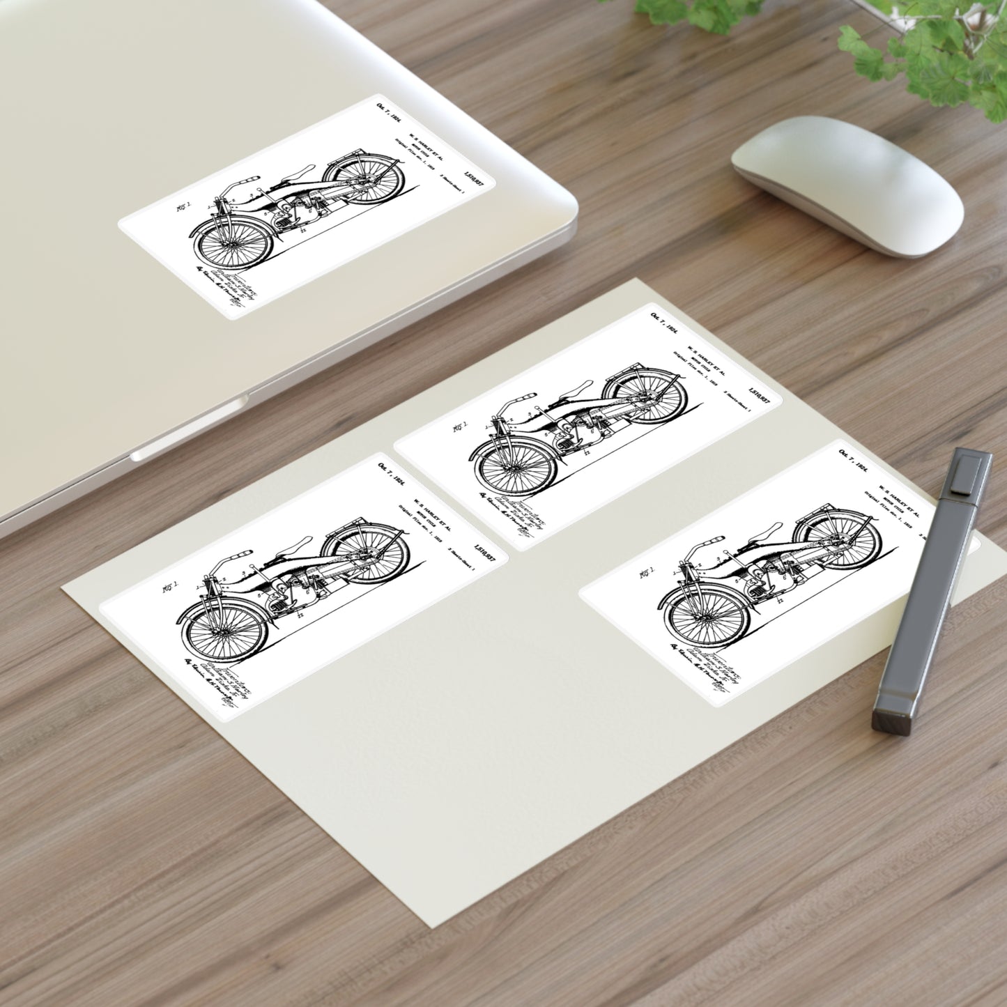 Patent drawing - Patent 1510937 Motor Cycle Fig 1 rotated Public domain  image Laminated UV Protective Vinyl Stickers
