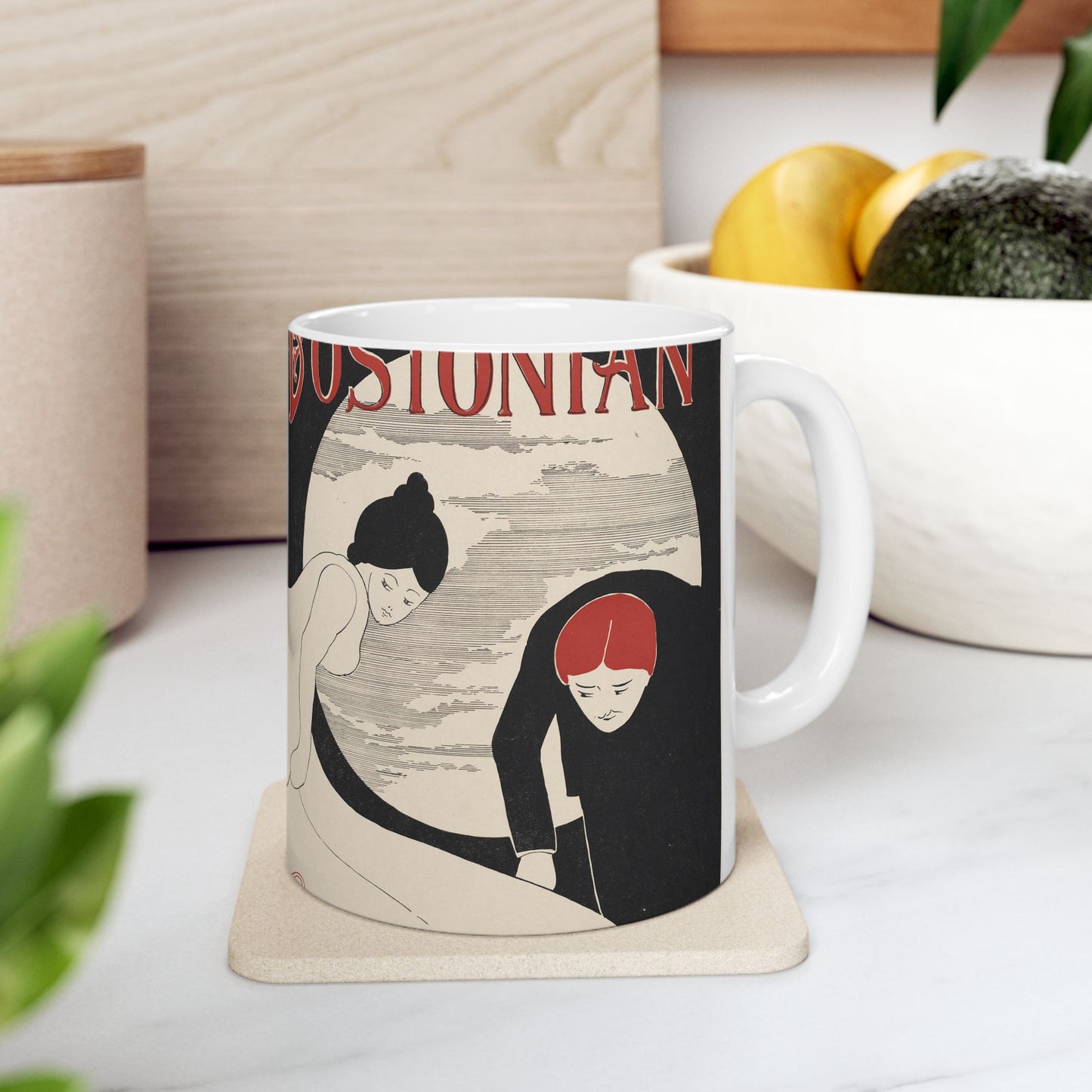 The bostonian, February, Art Nouveau poster Beautiful Novelty Ceramic Coffee Mug 11oz