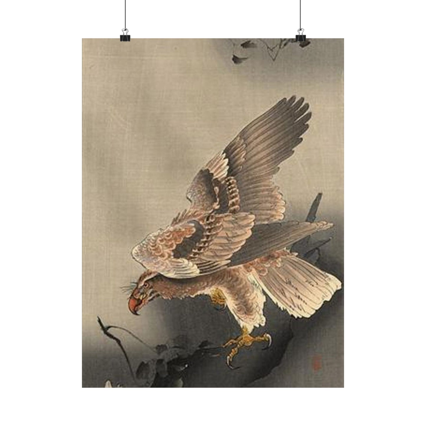 Koson - swooping-eagle, Ohara Koson High Quality Matte Wall Art Poster for Home, Office, Classroom