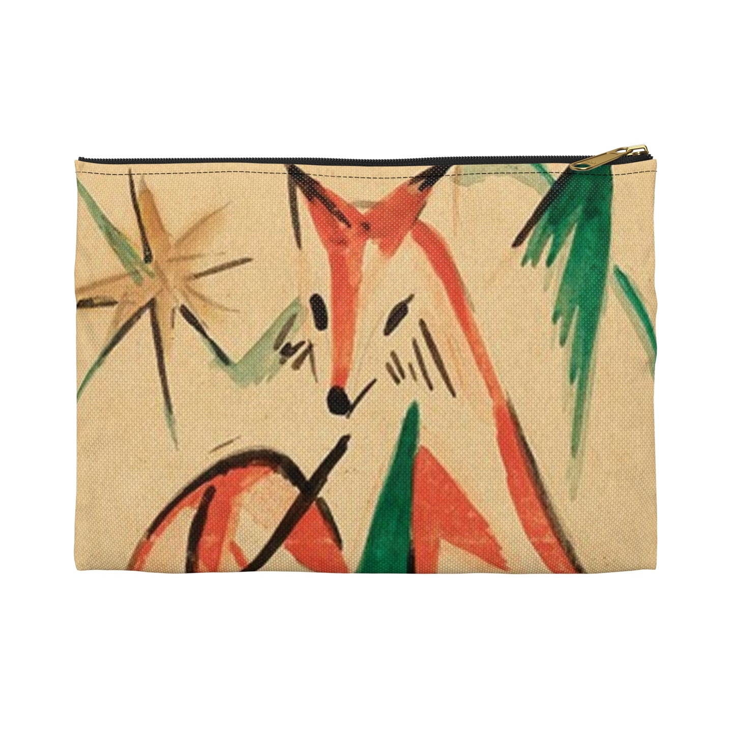 Franz Marc Füchse 1913 - A painting of a fox and a star Large Organizer Pouch with Black Zipper