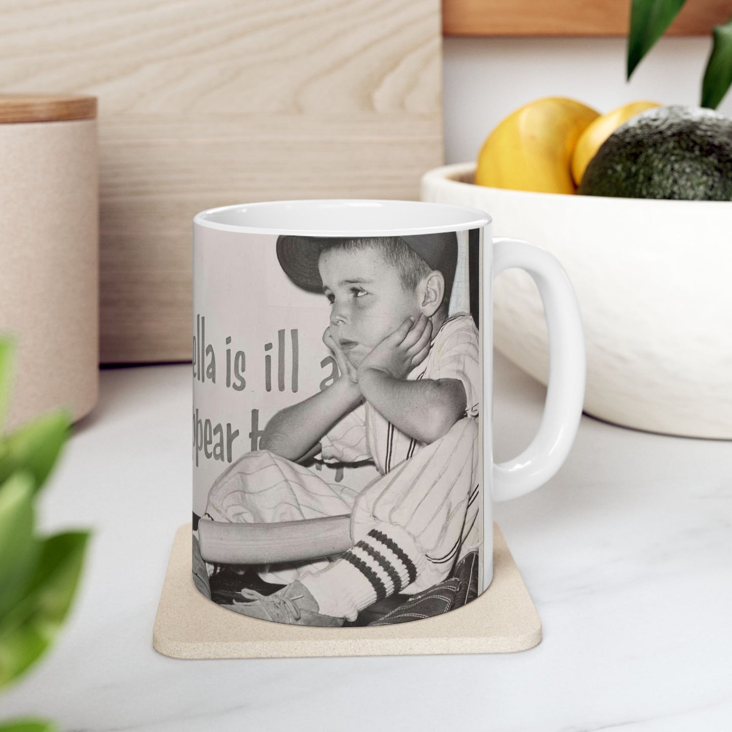 "We're sorry, but Roy Campanella is ill a[nd ...] not be able to appear [...] / World Telegram & Sun photo by Roger Higgins. Beautiful Novelty Ceramic Coffee Mug 11oz