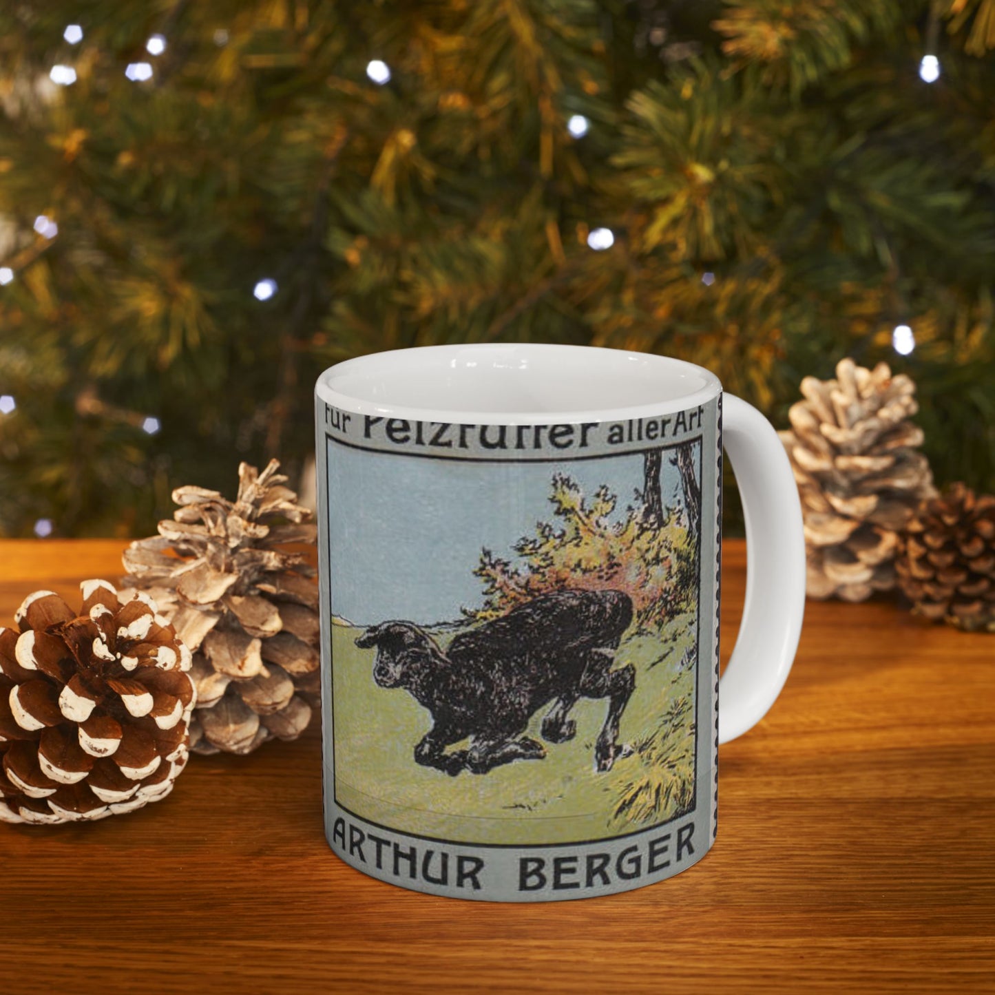 Arthur Berger, fur trader in Leipzig, c. 1910, brand advertisings (05) Beautiful Novelty Ceramic Coffee Mug 11oz