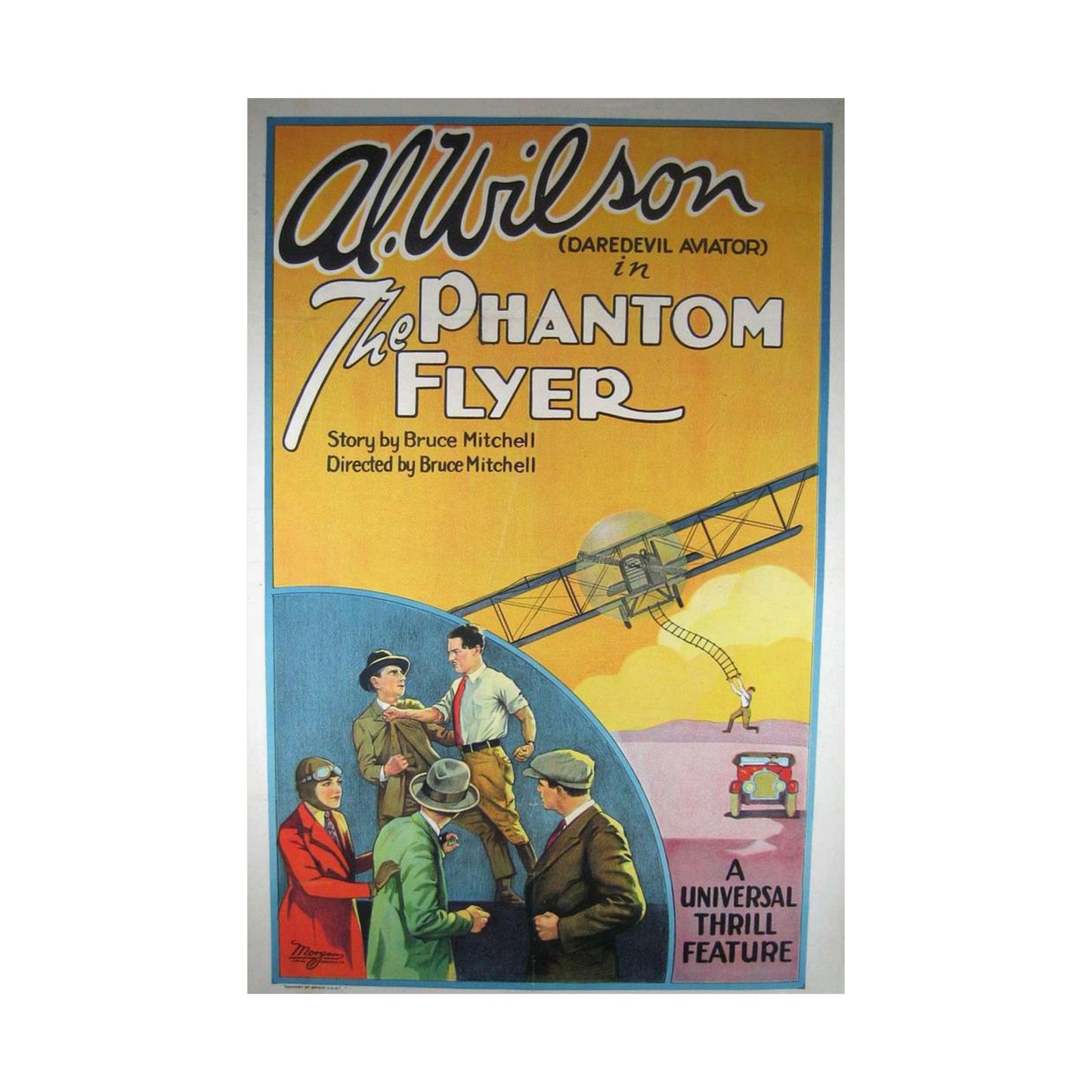 Phantom Flyer 1928 - Art Deco public domain image High Quality Matte Wall Art Poster for Home, Office, Classroom