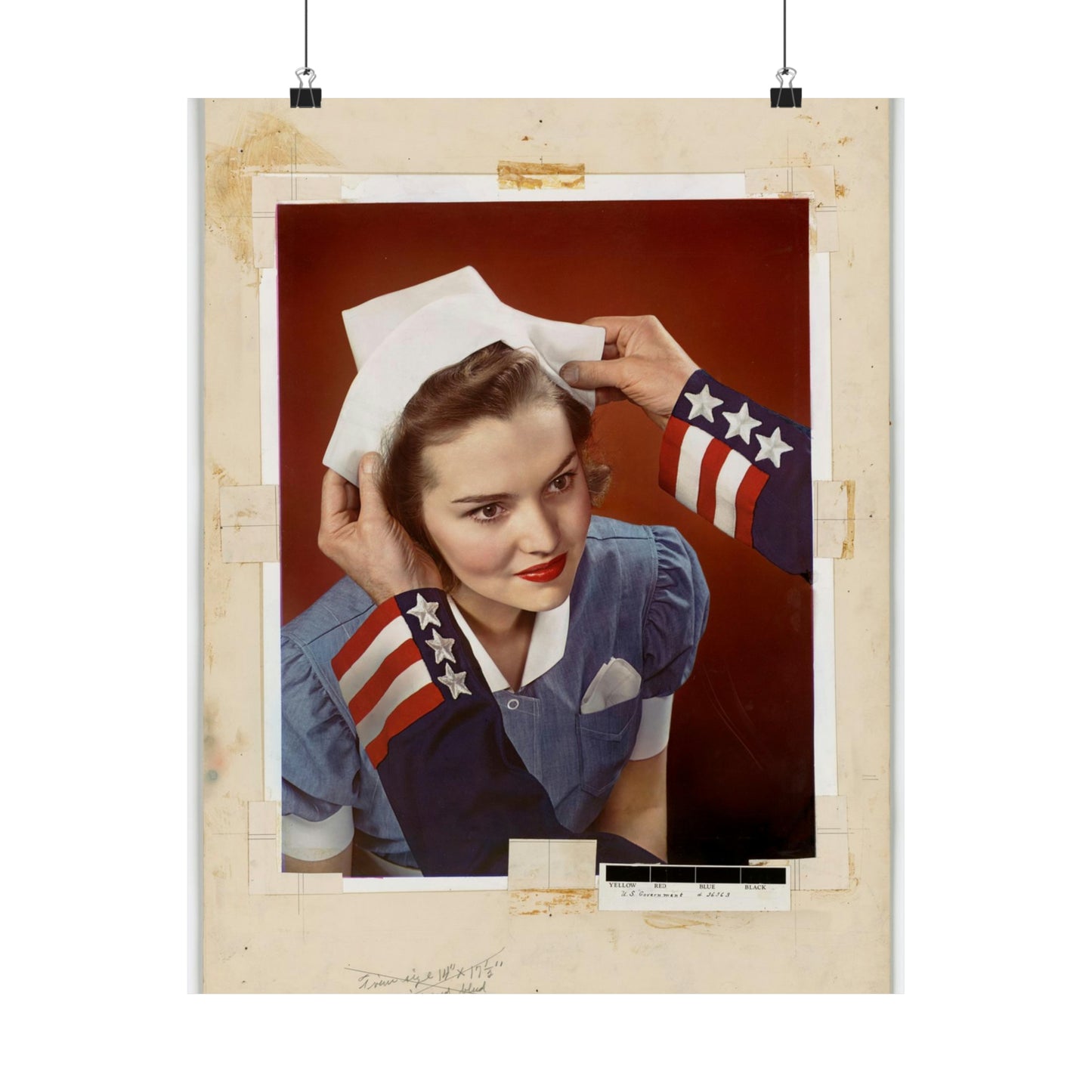 [Nurse having a nurse's cap place on her head] [Victor Keppler] High Quality Matte Wall Art Poster for Home, Office, Classroom