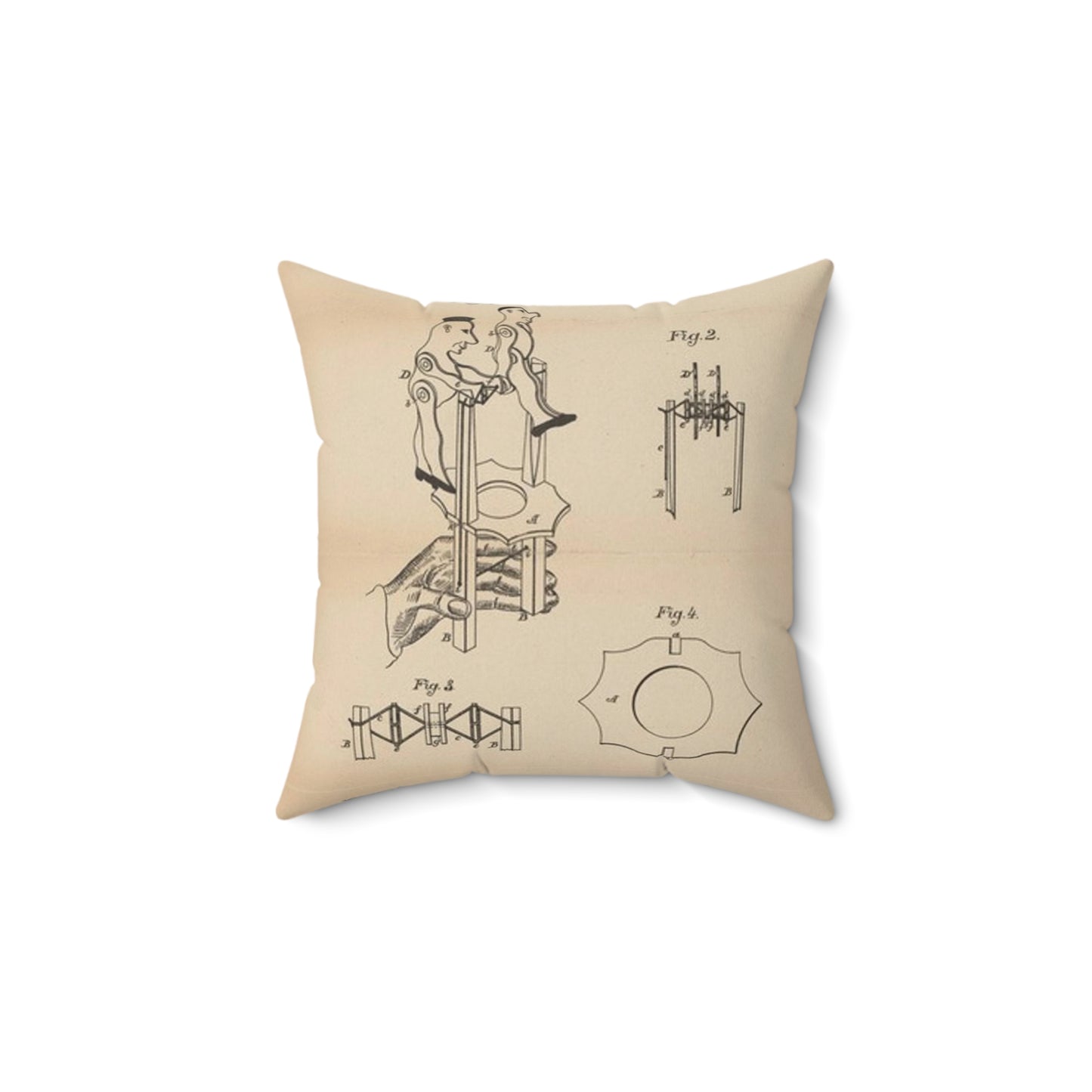 Patent drawing - for a Toy Gymnast Public domain  image Decorative Accent Square Pillow