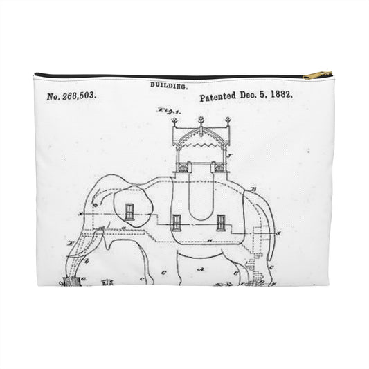 Patent Drawing of Engine - Lucy-USpatent268503 1882 Public domain  image Large Organizer Pouch with Black Zipper
