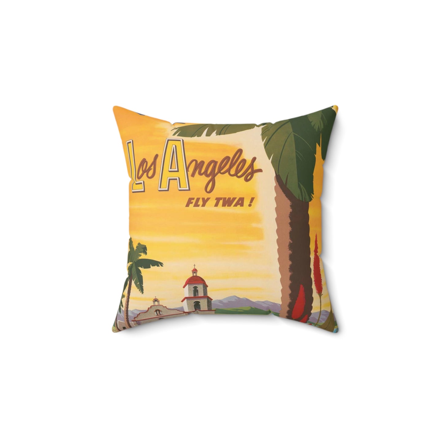 Los Angeles - fly TWA! Bob Smith Decorative Accent Square Pillow