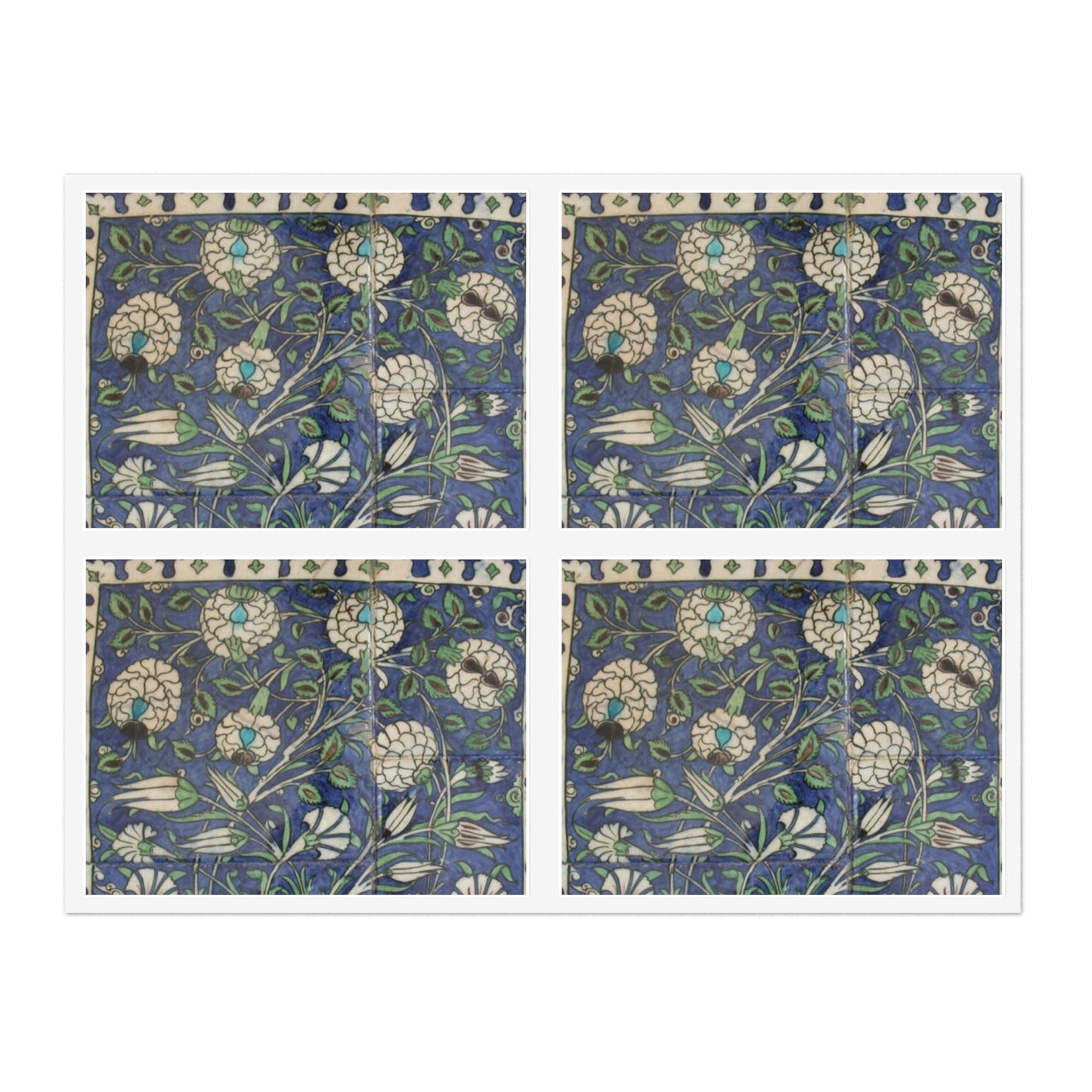 Tile Panel, 15th century - Public domain photo of museum object Laminated UV Protective Vinyl Stickers