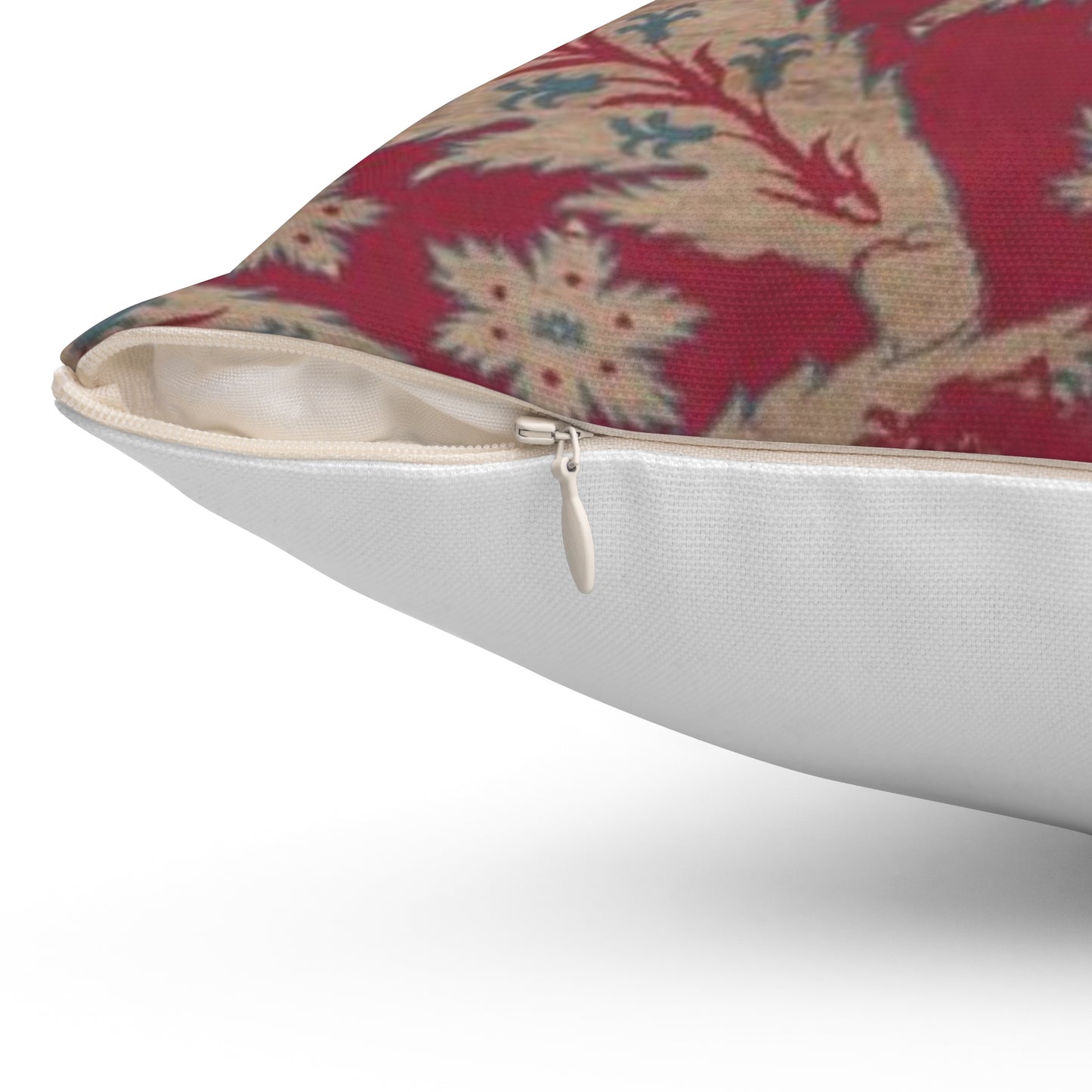 Loom Width with Serrated Leaf Design Decorative Accent Square Pillow