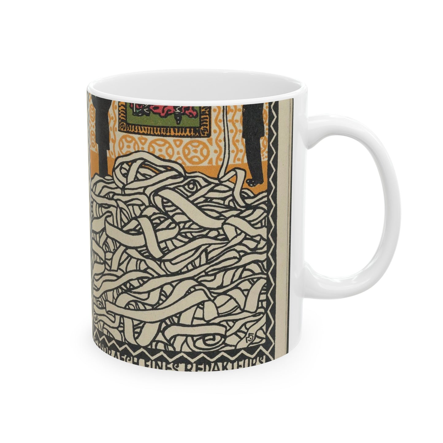 Gespräch eines Redakheurs mit einem Staatsmann Editor's Conservation with a Statesman) Beautiful Novelty Ceramic Coffee Mug 11oz