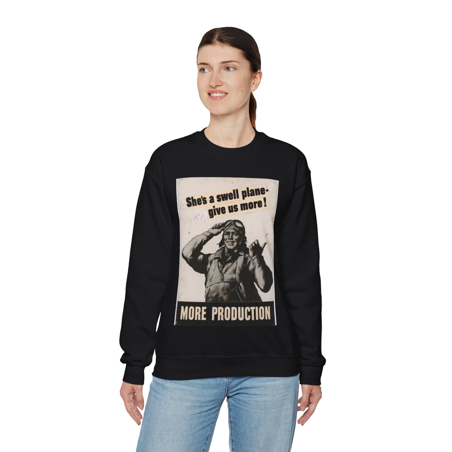 She's a swell plane - give us more!  MORE PRODUCTION [Riggs] Black Heavy Blend Adult Crew Neck SweatShirt