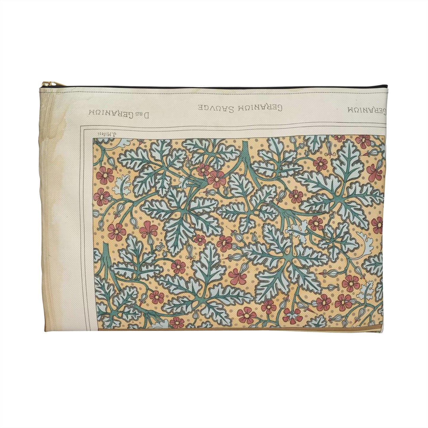 Eugene Grasset - Geranium sauvage, Art Nouveau Poster Large Organizer Pouch with Black Zipper