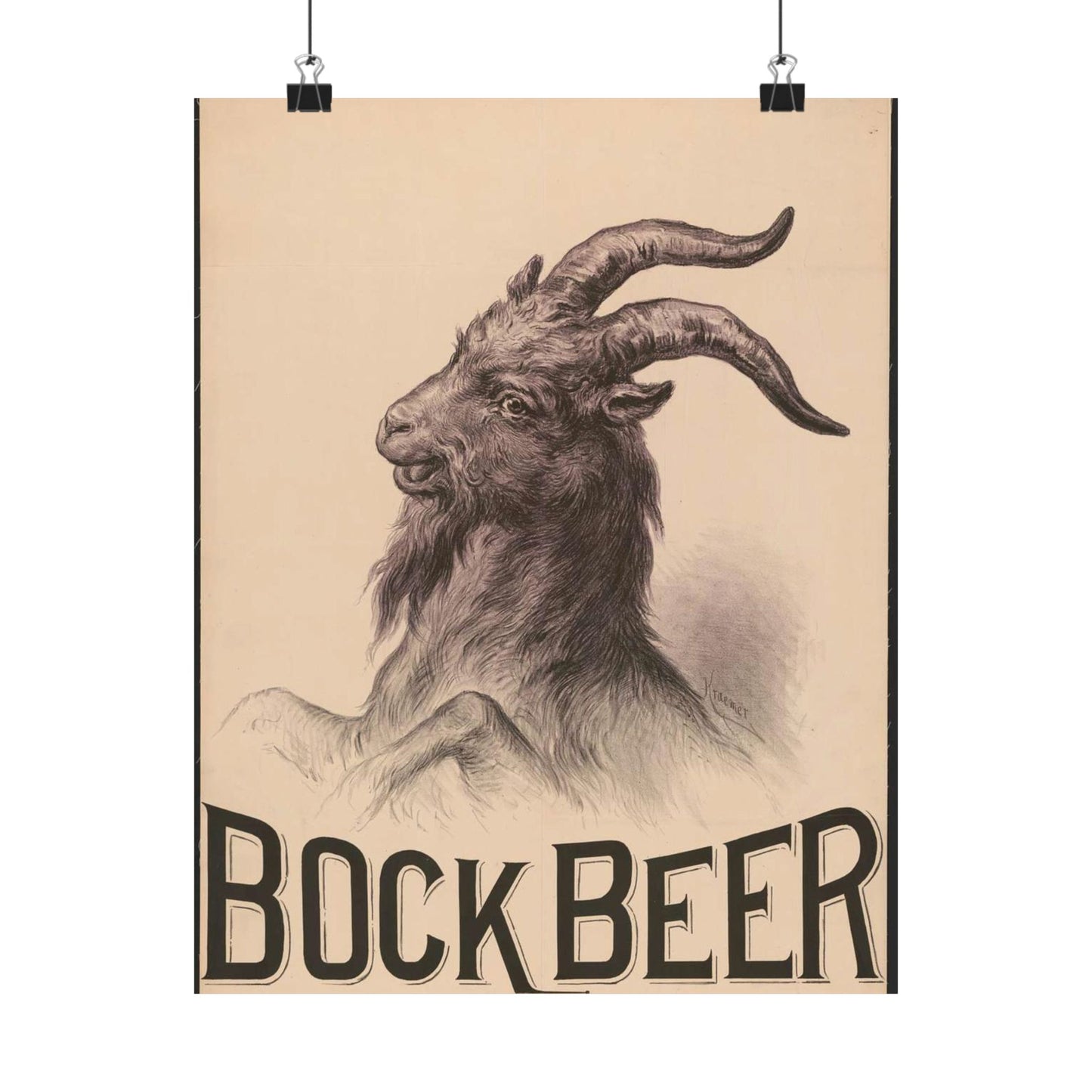 Bock Beer - Print, Library of Congress collection High Quality Matte Wall Art Poster for Home, Office, Classroom