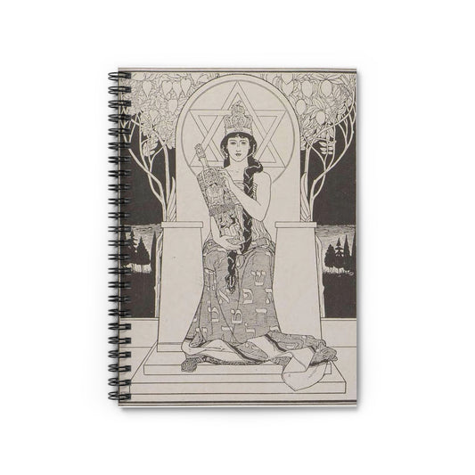 Juda 13 - Art nouveau public domain image Spiral Bound Ruled Notebook with Printed Cover