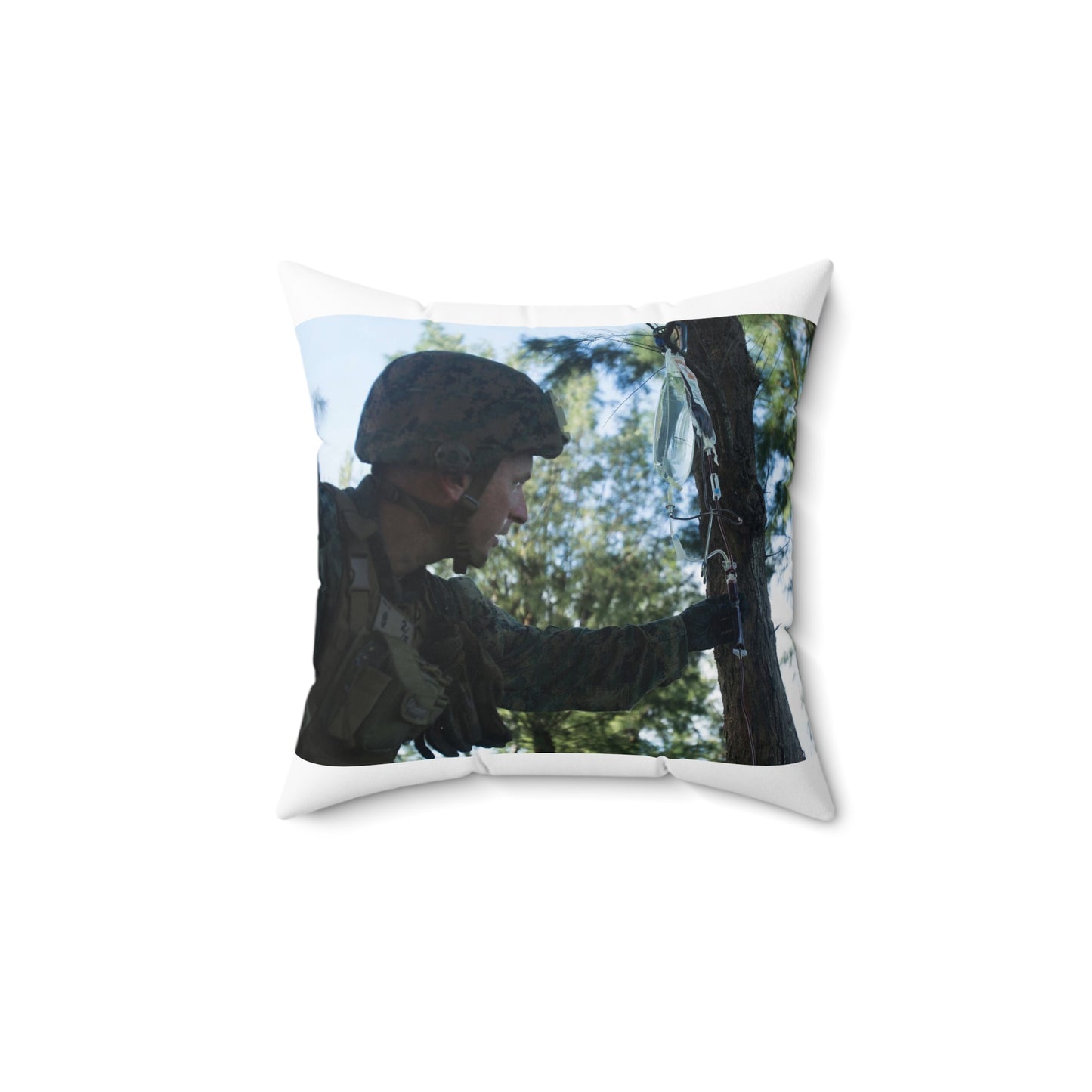 Lt. Cmdr. Russell Wier, battalion surgeon with Battalion Decorative Accent Square Pillow