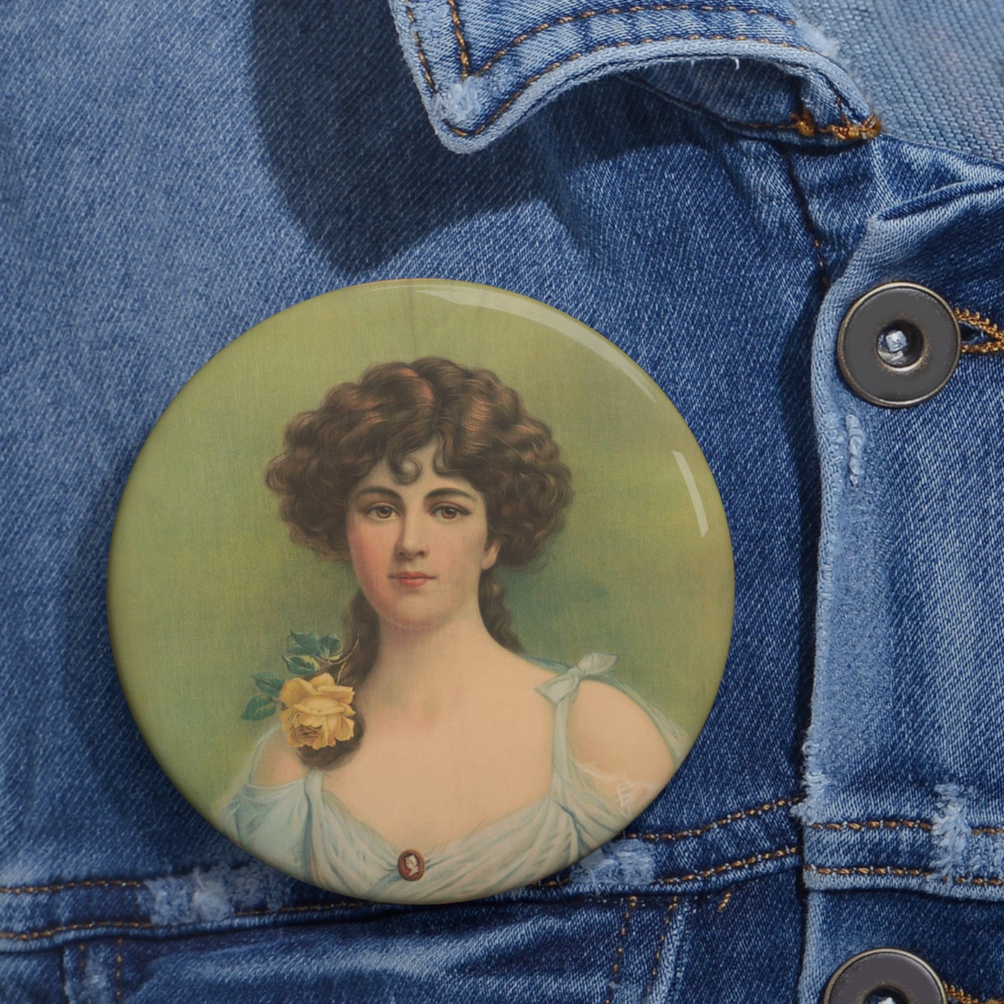 Hazel eyes - Print, Library of Congress collection Pin Buttons with Crisp Design