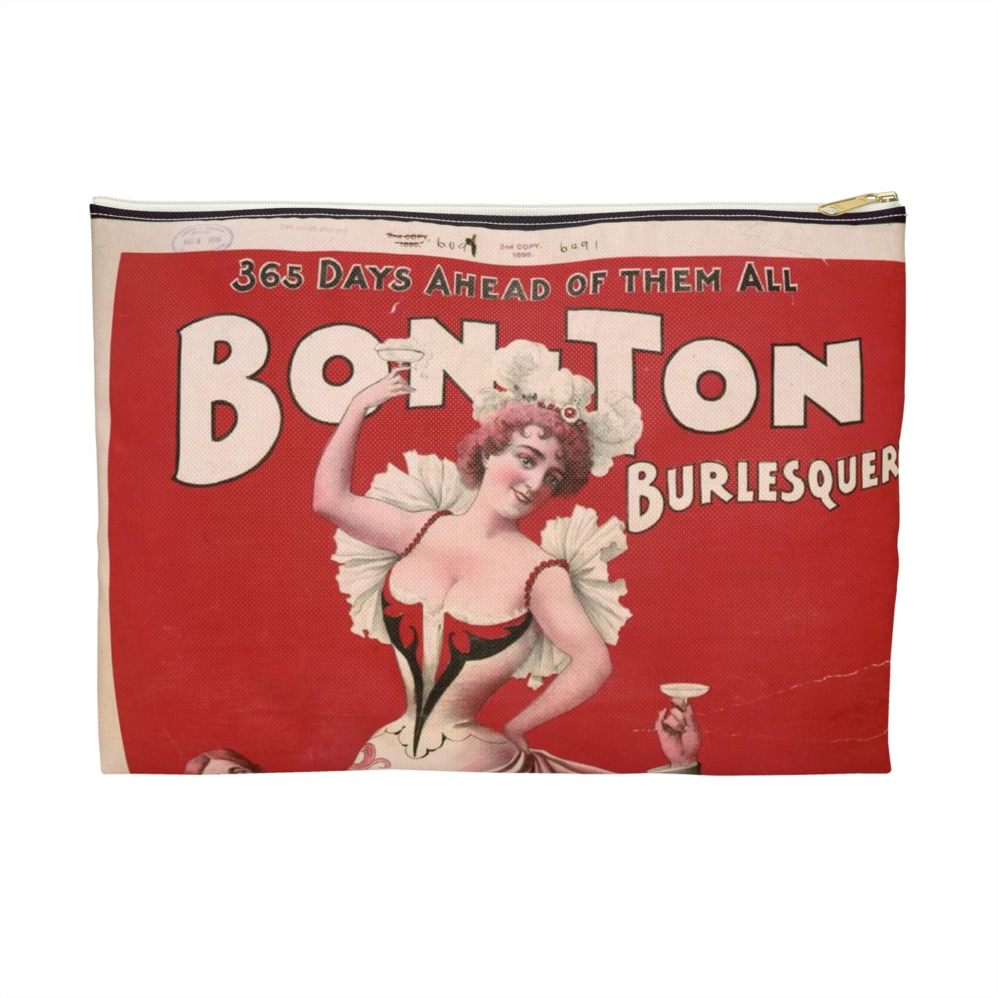 Bon Ton Burlesquers 365 days ahead of them all. Large Organizer Pouch with Black Zipper