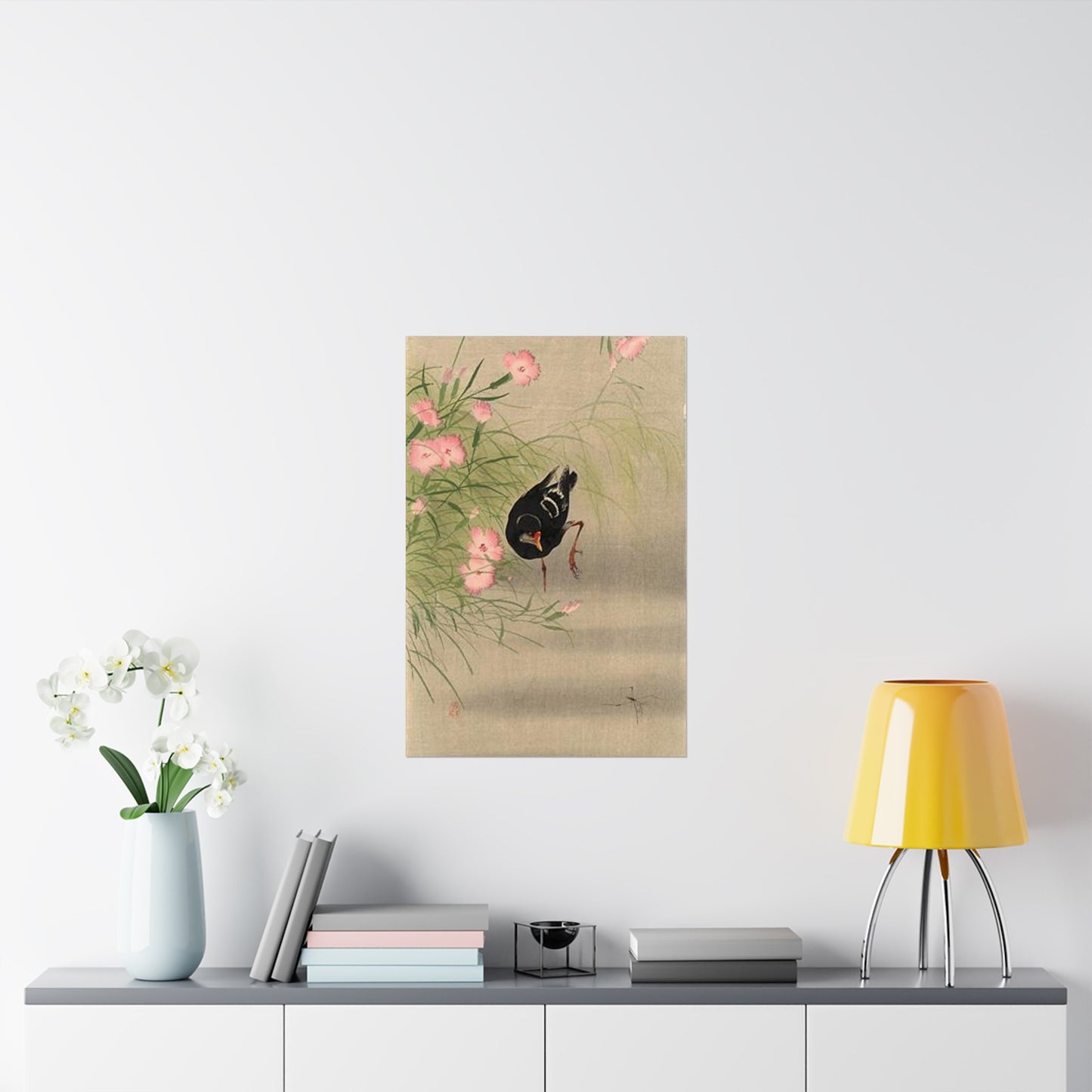 Koson - gallinule-bird-and-water-strider, Ohara Koson High Quality Matte Wall Art Poster for Home, Office, Classroom