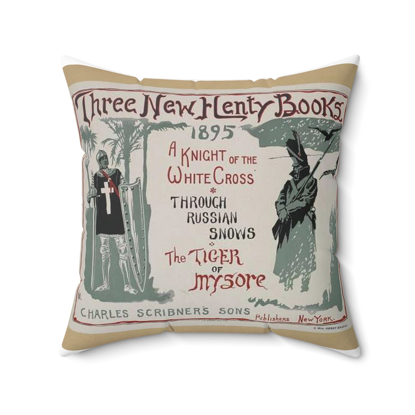 Three new Henty books., Art Nouveau Poster Decorative Accent Square Pillow