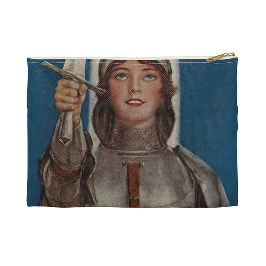 Joan of Arc Saved France Large Organizer Pouch with Black Zipper