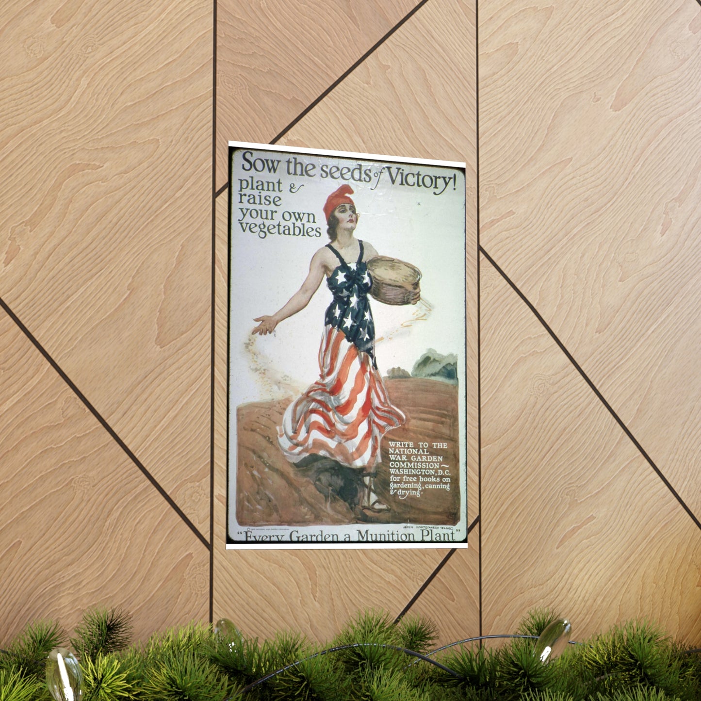 "Sow the Seeds of Victory^ Plant and raise your own vegetables. Write to the National War Garden Commission- Washington, - NARA - 512498 High Quality Matte Wall Art Poster for Home, Office, Classroom