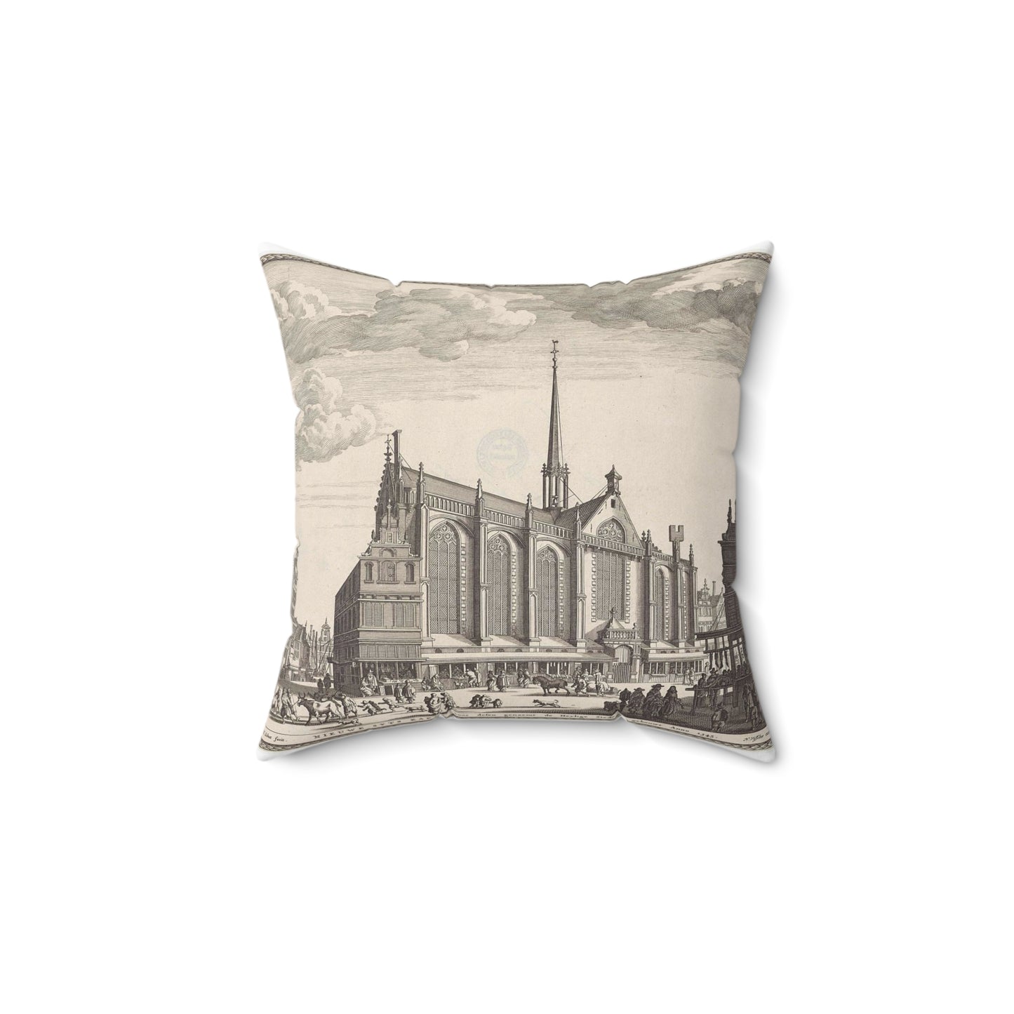 Gezicht op de Heilige Stede (Nieuwezijds Kapel) te Amsterdam Decorative Accent Square Pillow