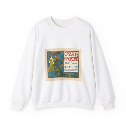 Louis Rhead - Cassell's Magazine: December White Heavy Blend Adult Crew Neck SweatShirt